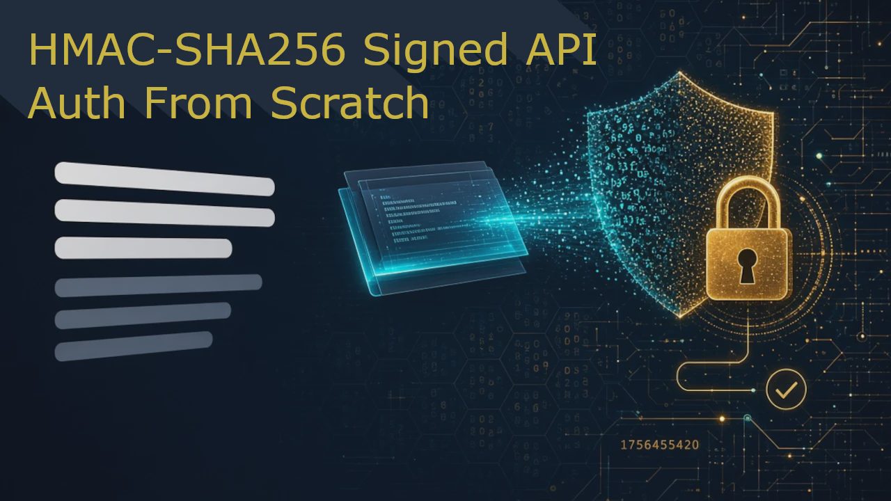 HMAC-SHA256 Signed API Auth From Scratch